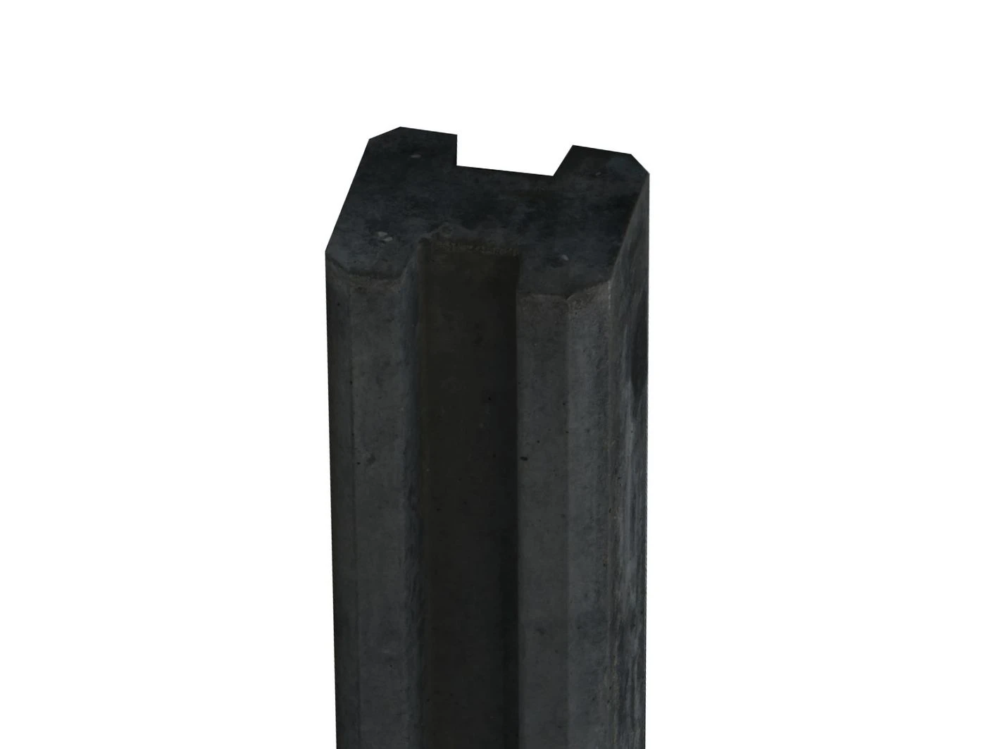 Beton Tussenpaal Glad Met Sponning 10 x 10 cm (100 x 100 mm) Antraciet Ongecoat - Lengte 270 cm - Afbeelding 1